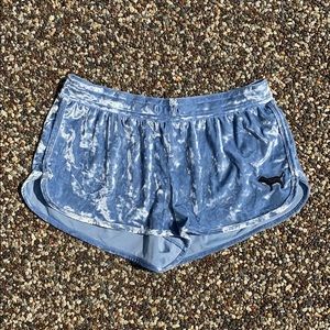 Light Blue Velvet Sleep Shorts